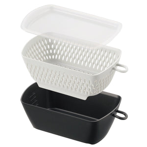 フタ付き チリトリ ザル ボウル 調理器具 カク 幅17×奥行13×高さ28cm