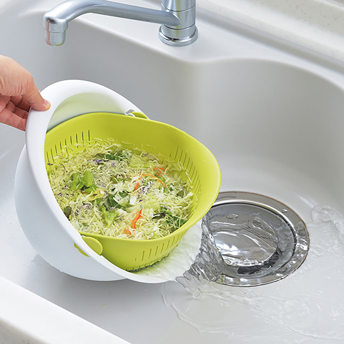 ミラくる ザル・ボウル  米とぎセット 調理器具 幅26.5×奥行28×高さ13.1cm