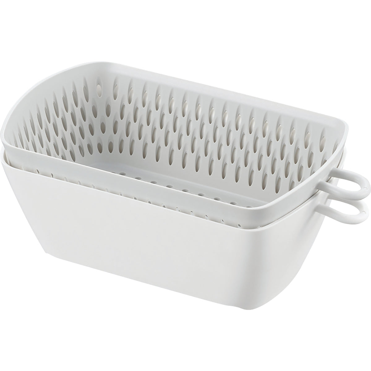 チリトリ ザル ボウル カク 調理器具 ホワイト 幅11×奥行20×高さ8cm