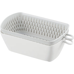 チリトリ ザル ボウル カク 調理器具 ホワイト 幅11×奥行20×高さ8cm