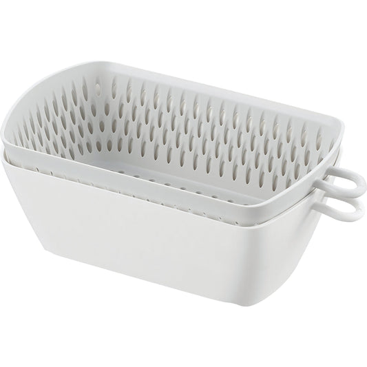 チリトリ ザル ボウル カク 調理器具 ホワイト 幅11×奥行20×高さ8cm