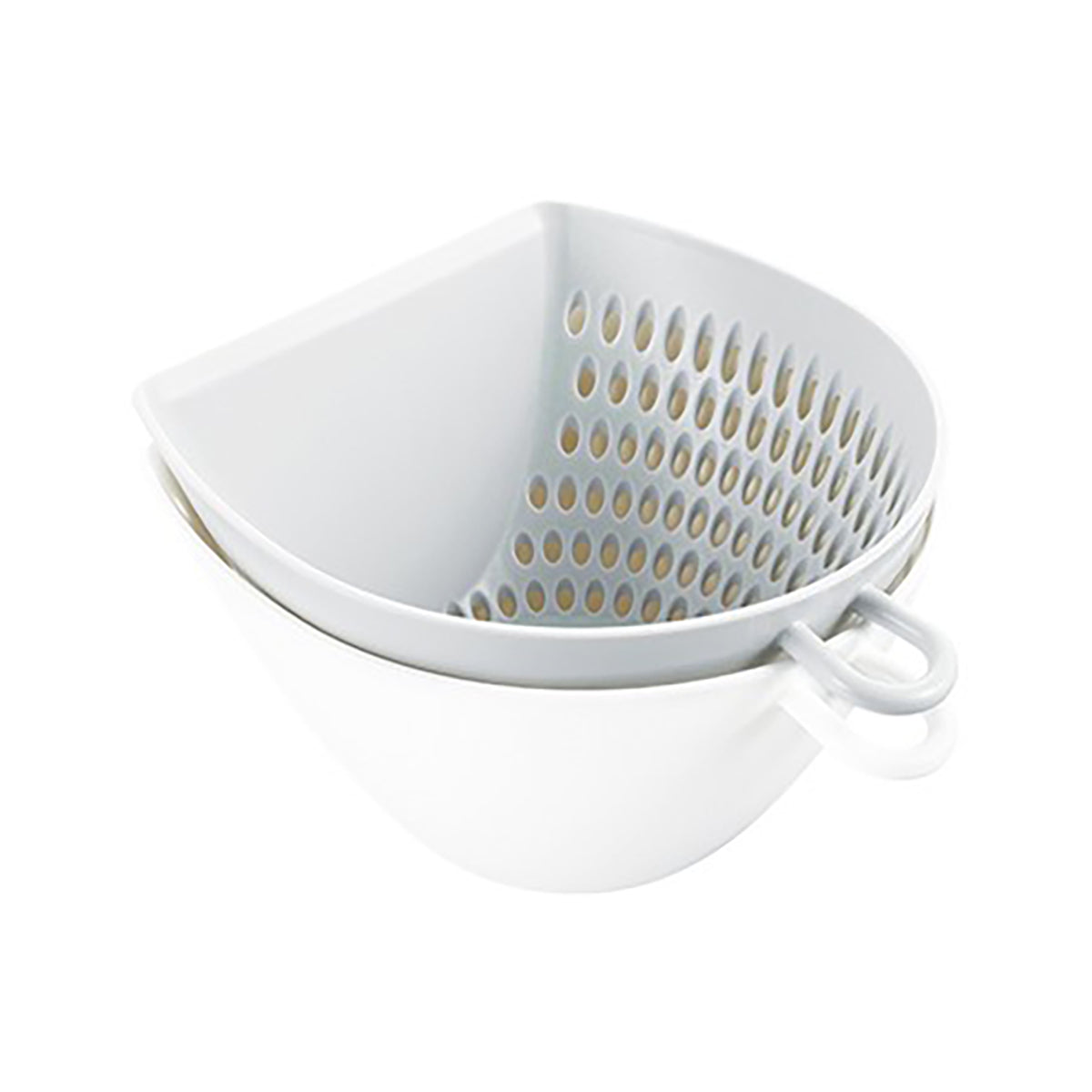 チリトリ ザル ボウル 調理器具 S ホワイト 幅12×奥行14×高さ7.3cm
