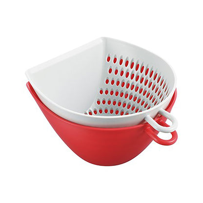 チリトリ ザル ボウル 調理器具 S レッド 幅12×奥行14×高さ7.3cm