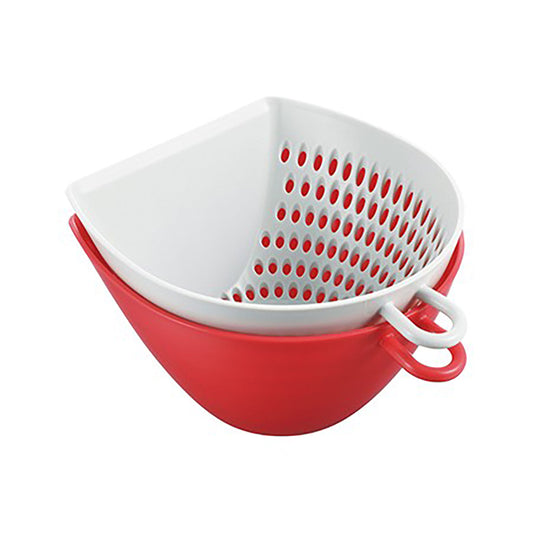 チリトリ ザル ボウル 調理器具 S レッド 幅12×奥行14×高さ7.3cm