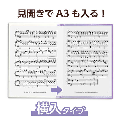 薄型クリアブックＡ４　横入れ　１０ポケット　パープル