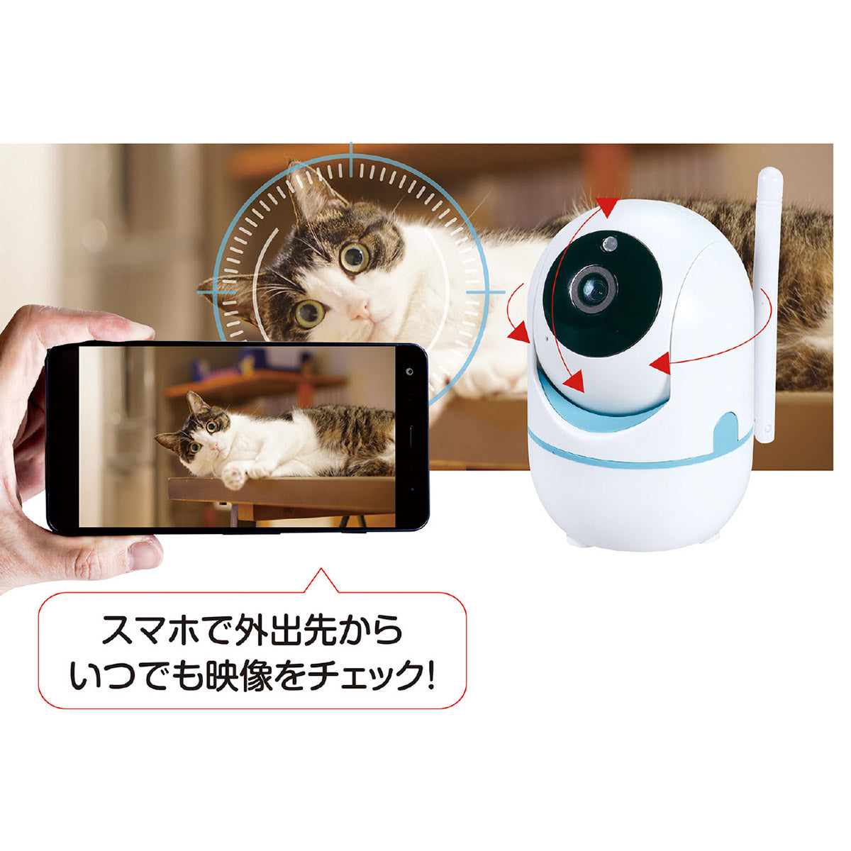 防犯見守りカメラ　屋内専用　70×85×105mm