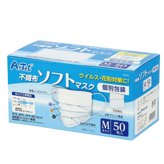 不織布ソフトマスク（個包装）Ｍサイズ　５０枚入