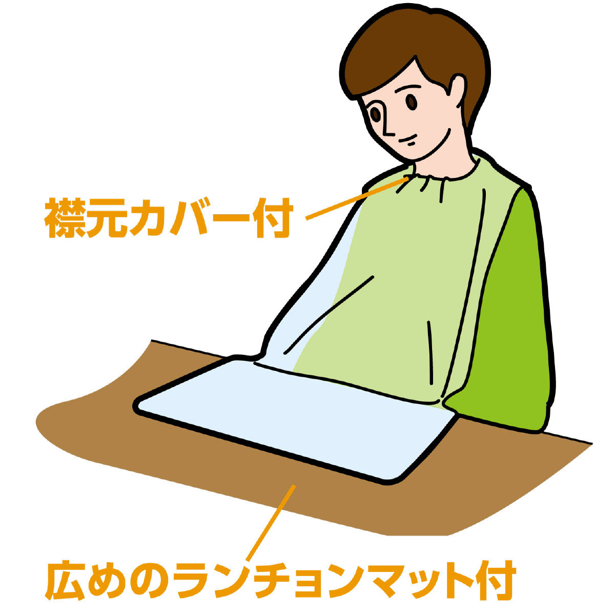 ポケット付使い捨て食事用エプロン　１００枚入