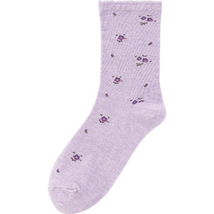 着るサプＩＦＭＣ.足首ゆったり名前の書ける柄ソックス パープル 22～24ｃｍ