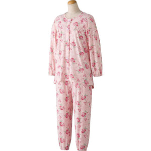 ワンタッチのびのびストレッチパジャマ ピンク S/M/L/LL/3L/4L