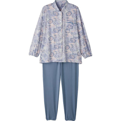 ワンタッチのびのびストレッチパジャマ パープル S/M/L/LL/3L/4L