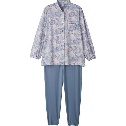 ワンタッチのびのびストレッチパジャマ パープル S/M/L/LL/3L/4L
