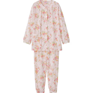 ワンタッチ天竺パジャマ ピンク S/M/L/LL/3L/4L