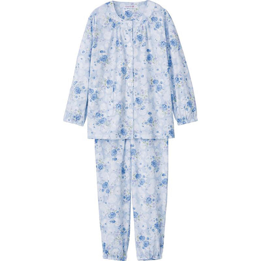 大きめボタンプチサイズパジャマ サックス S/M/L/LL(Ｐ)