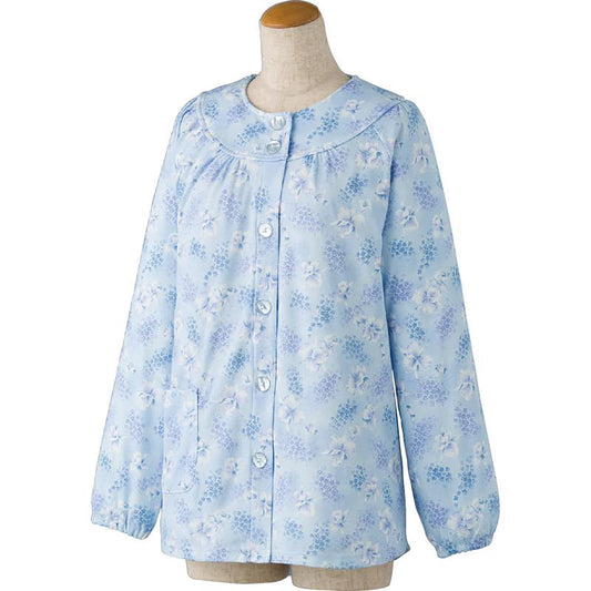 大きめボタンパジャマ(上衣) サックス S/M/L/LL/3L/4L