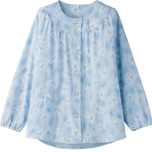 ワンタッチパジャマ(上衣) サックス S/M/L/LL/3L/4L