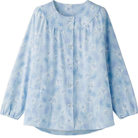 ワンタッチパジャマ(上衣) サックス S/M/L/LL/3L/4L