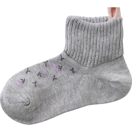 名前の書ける取っ手付ソックス(柄) グレー 22～24cm