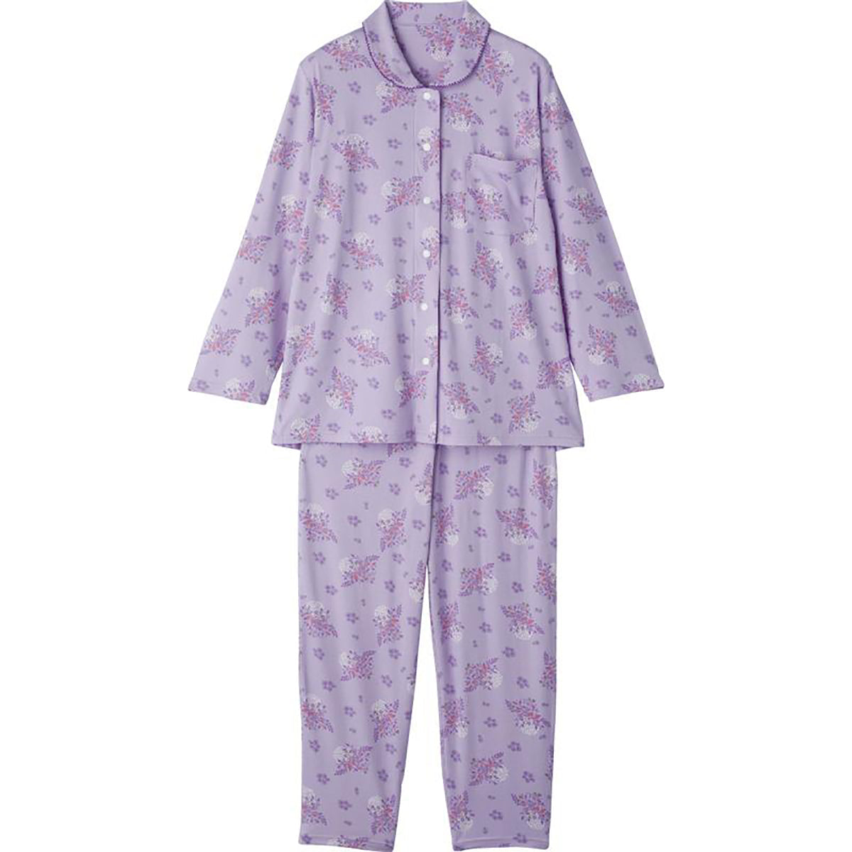 のびのびストレッチホックパジャマ パープル S/M/L/LL/3L/4L