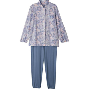 のびのびストレッチホックパジャマ パープル S/M/L/LL/3L/4L