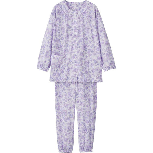 ホック天竺パジャマ パープル S/M/L/LL/3L/4L