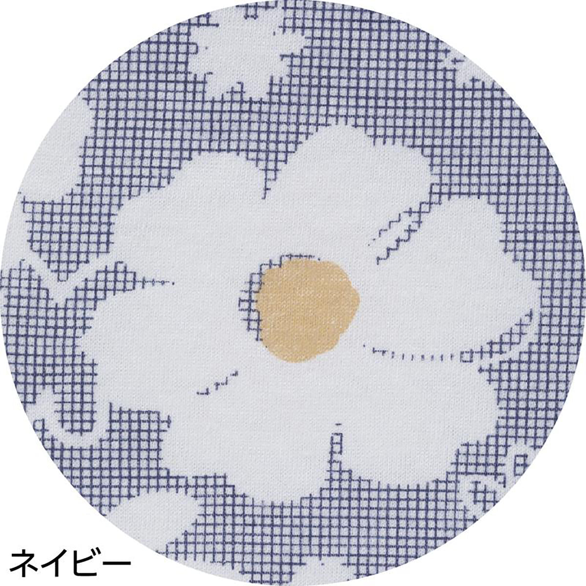 天竺花柄大きめボタンパジャマ ネイビー M/L/LL