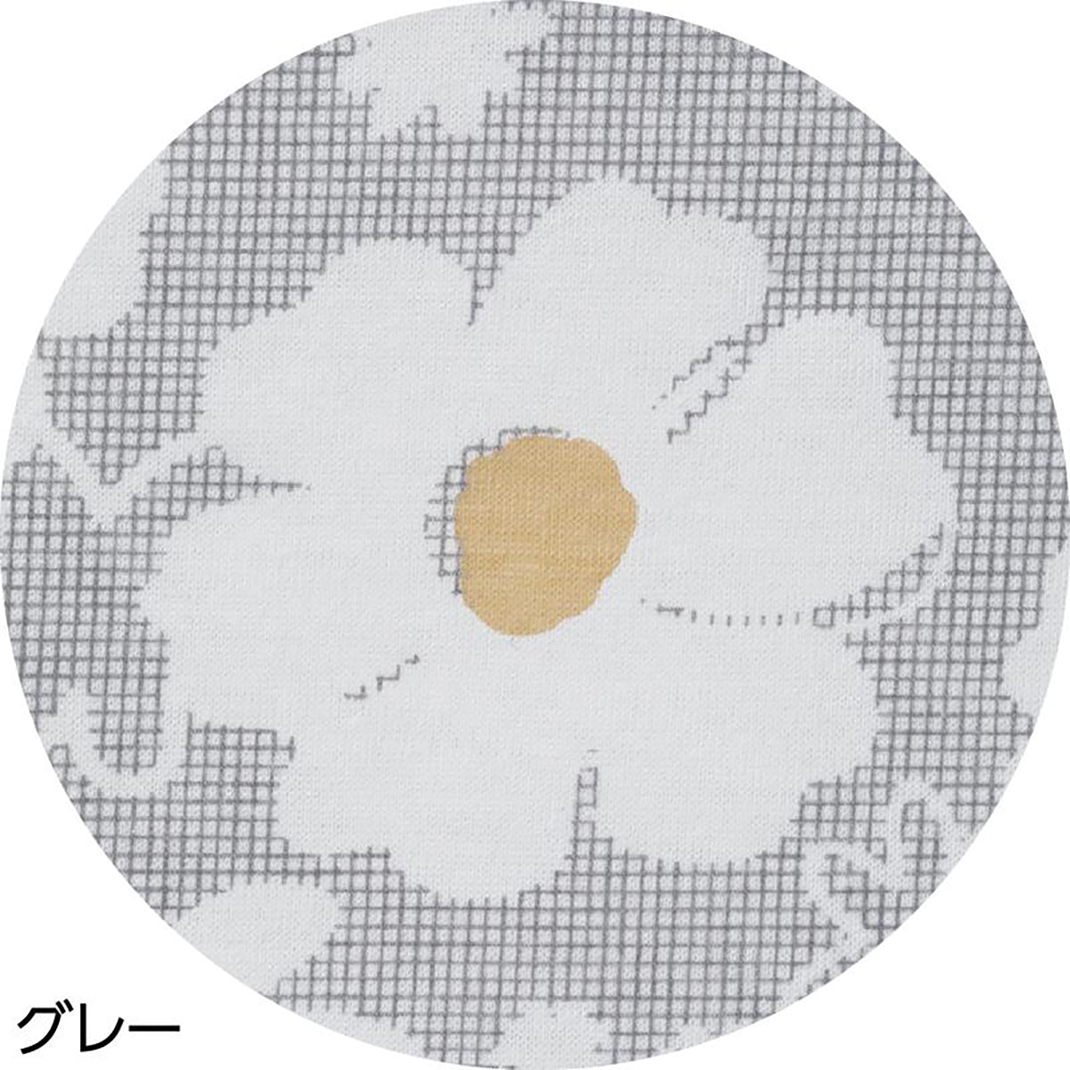 天竺花柄大きめボタンパジャマ グレー M/L/LL