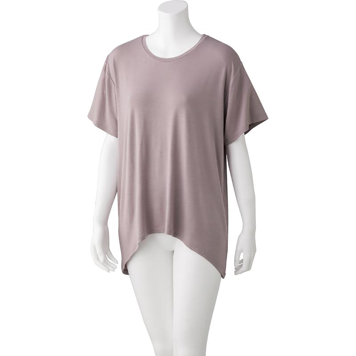 のびのびストレッチルームＴシャツ パープルグレー M/L/LL