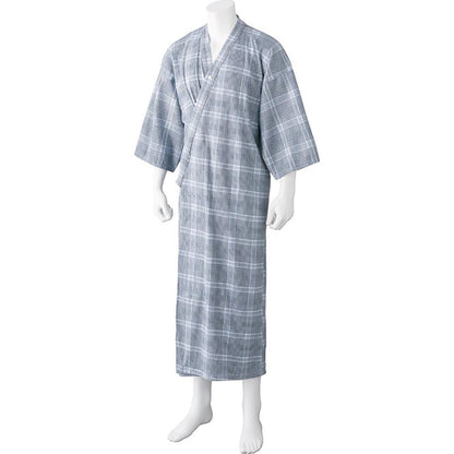 ヒモなし楽々！やわらかワンタッチねまき(紳士) グレー系 M/L