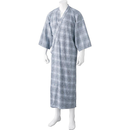 ヒモなし楽々！やわらかワンタッチねまき(紳士) グレー系 M/L