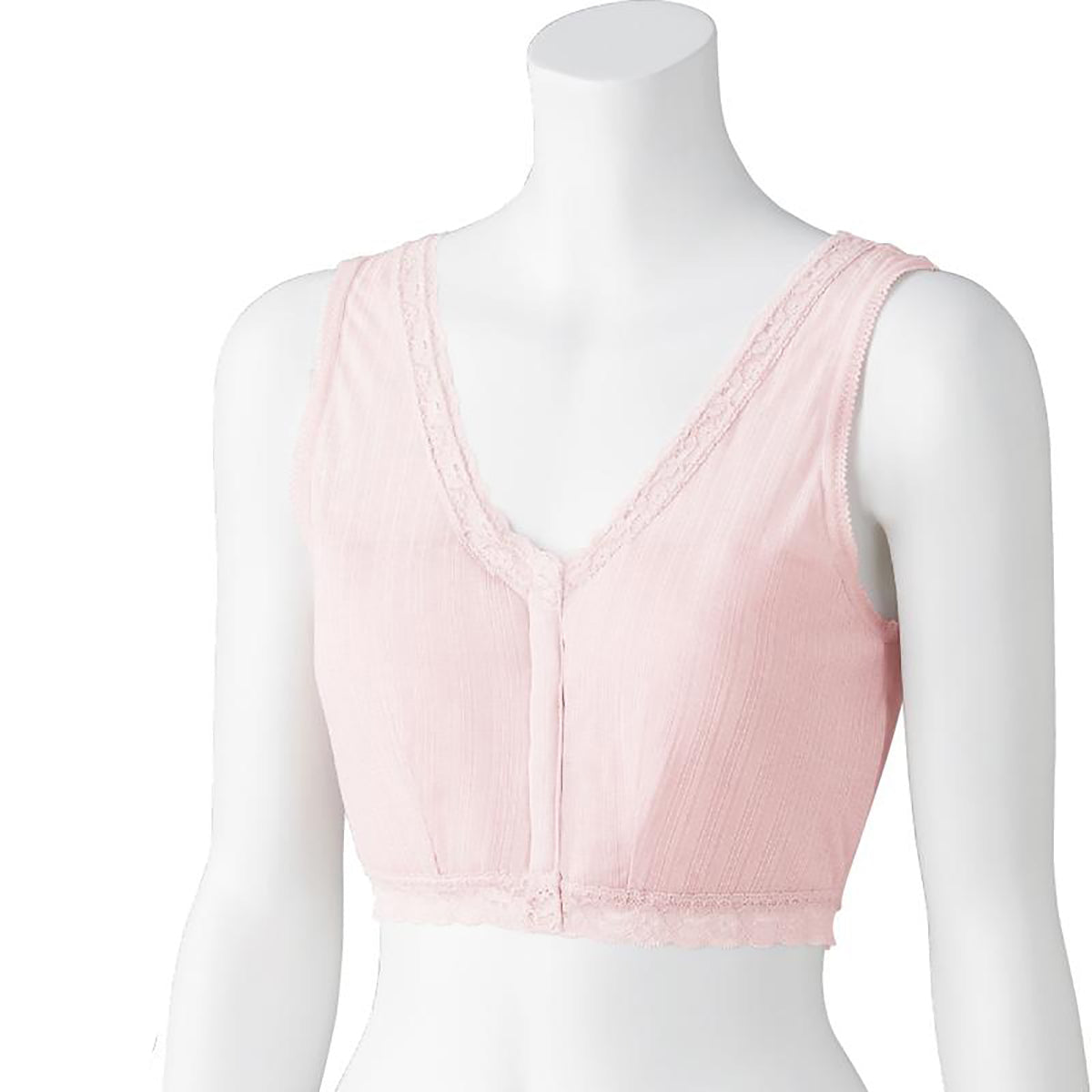 シルク混前開きホックハーフトップ ピンク Ｍ/L/LL