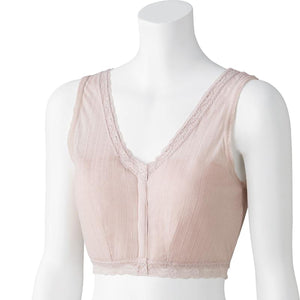 シルク混前開きホックハーフトップ モカ Ｍ/L/LL