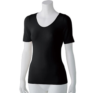 のびのびラクラク半袖インナー ブラック Ｍ～Ｌ/Ｌ～ＬＬ