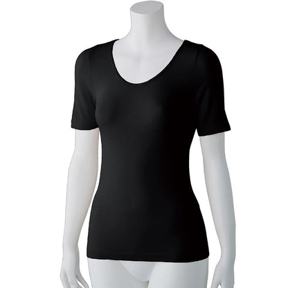 のびのびラクラク半袖インナー ブラック Ｍ～Ｌ/Ｌ～ＬＬ