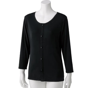 スルッと着られる8分袖ホックインナー ブラック S/M/L/LL