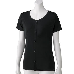 着ている感じがしない軽量3分袖ホックインナー ブラック S/M/L/LL