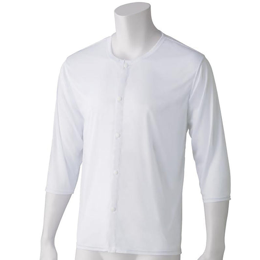 着ている感じがしない軽量8分袖ホックインナー ホワイト S/M/L/LL