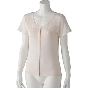 フロントレース3分袖ホックインナー ピーチ M/L/LL