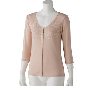 フロントレース7分袖ホックインナー ベージュ M/L/LL