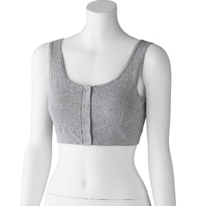 フライス杢フロントホックハーフトップ 杢グレー M/L/LL