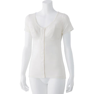 カップ付3分袖ワンタッチインナー ホワイト M/L/LL