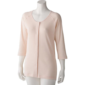 7分袖ワンタッチシャツ(2枚組) ピーチ S/M/L/LL/3L/4L