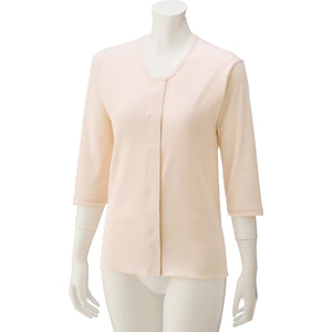 7分袖ワンタッチシャツ(2枚組) ピーチ S/M/L/LL