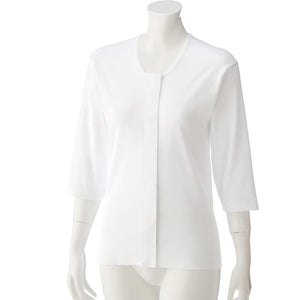 7分袖ワンタッチシャツ(2枚組) ホワイト S/M/L/LL