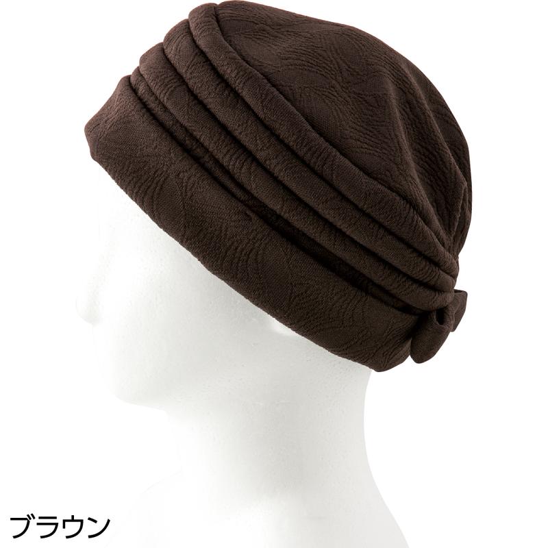 ジャカードターバン ブラウン 頭囲57.5cm