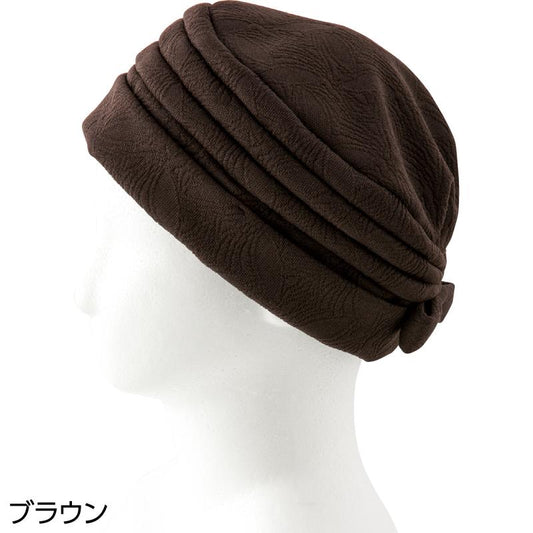 ジャカードターバン ブラウン 頭囲57.5cm