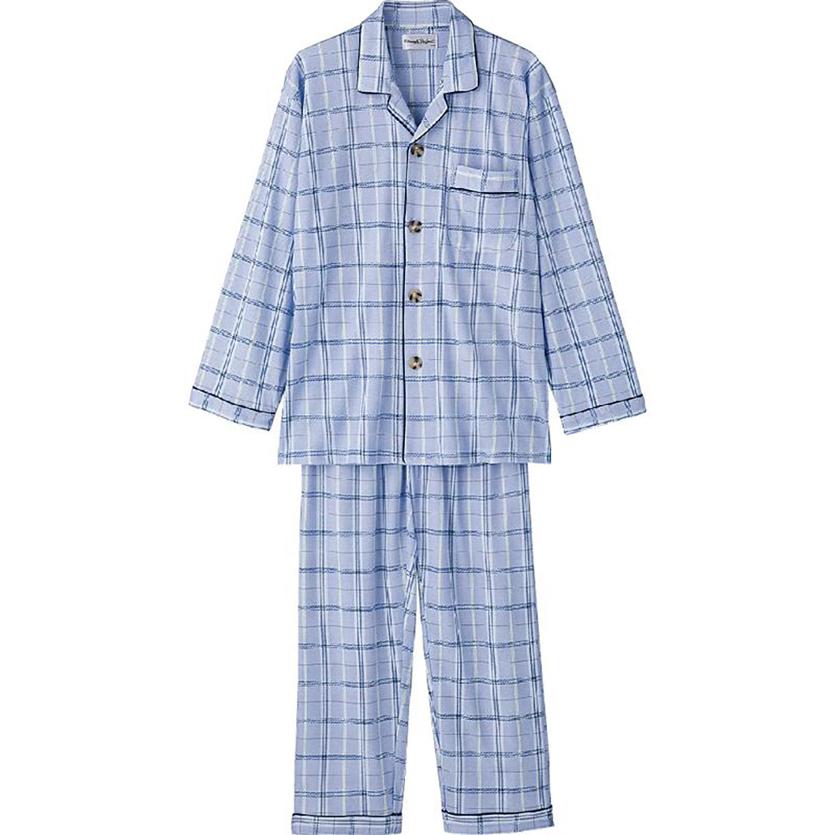 大きめボタンパジャマ ブルー M/L