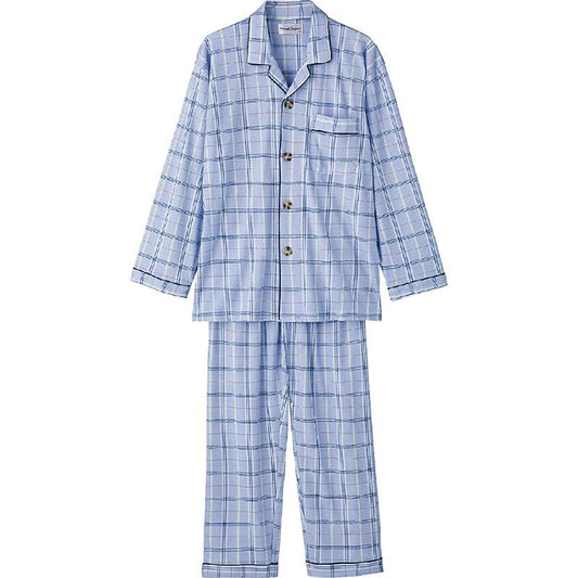 大きめボタンパジャマ ブルー M/L
