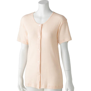 3分袖大きめボタンシャツ(2枚組) ピーチ S/M/L/LL