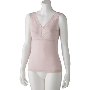 アロエ加工カップ付ノースリーブインナー ピーチ M/L/LL/3L